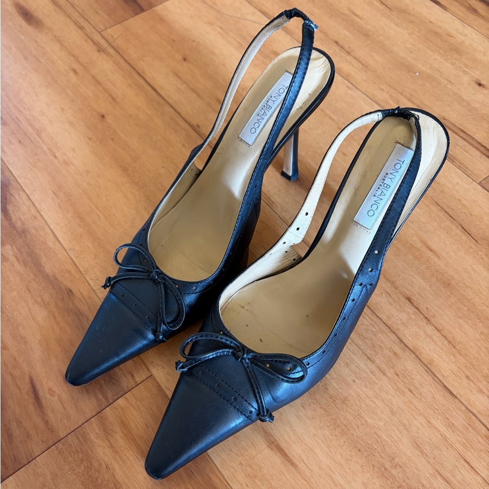 Black Tony Bianca sling back heel - Picture 1 of 4